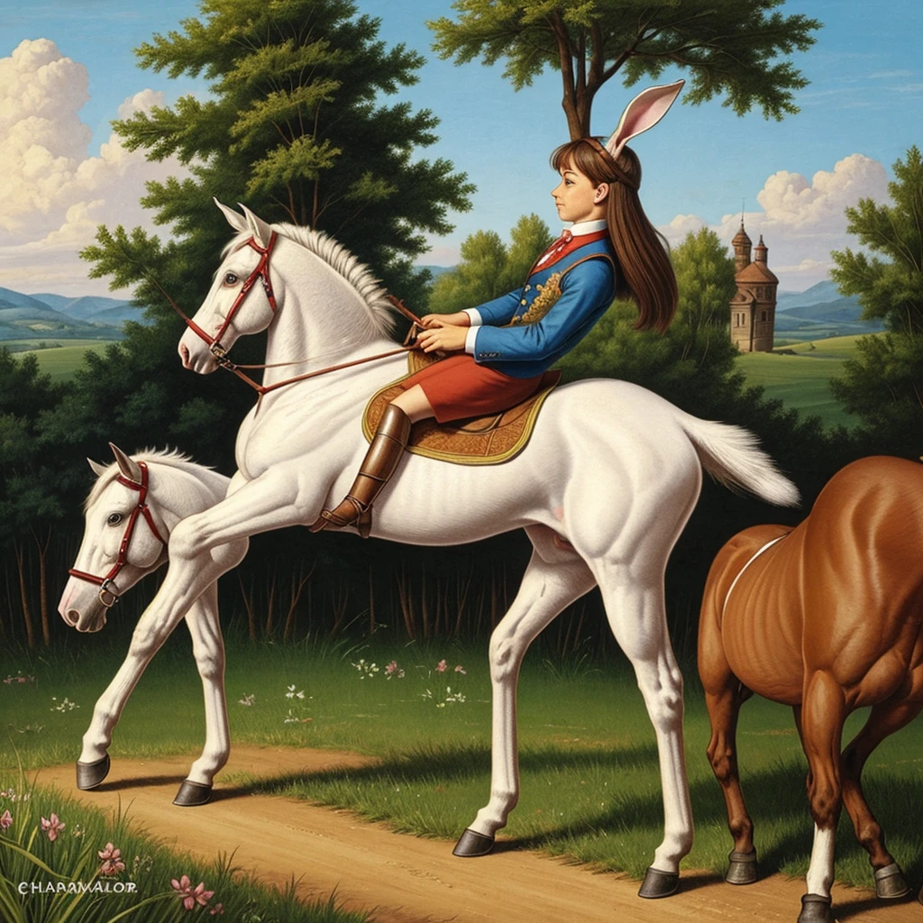 the rabbit the and the horse Cartoon