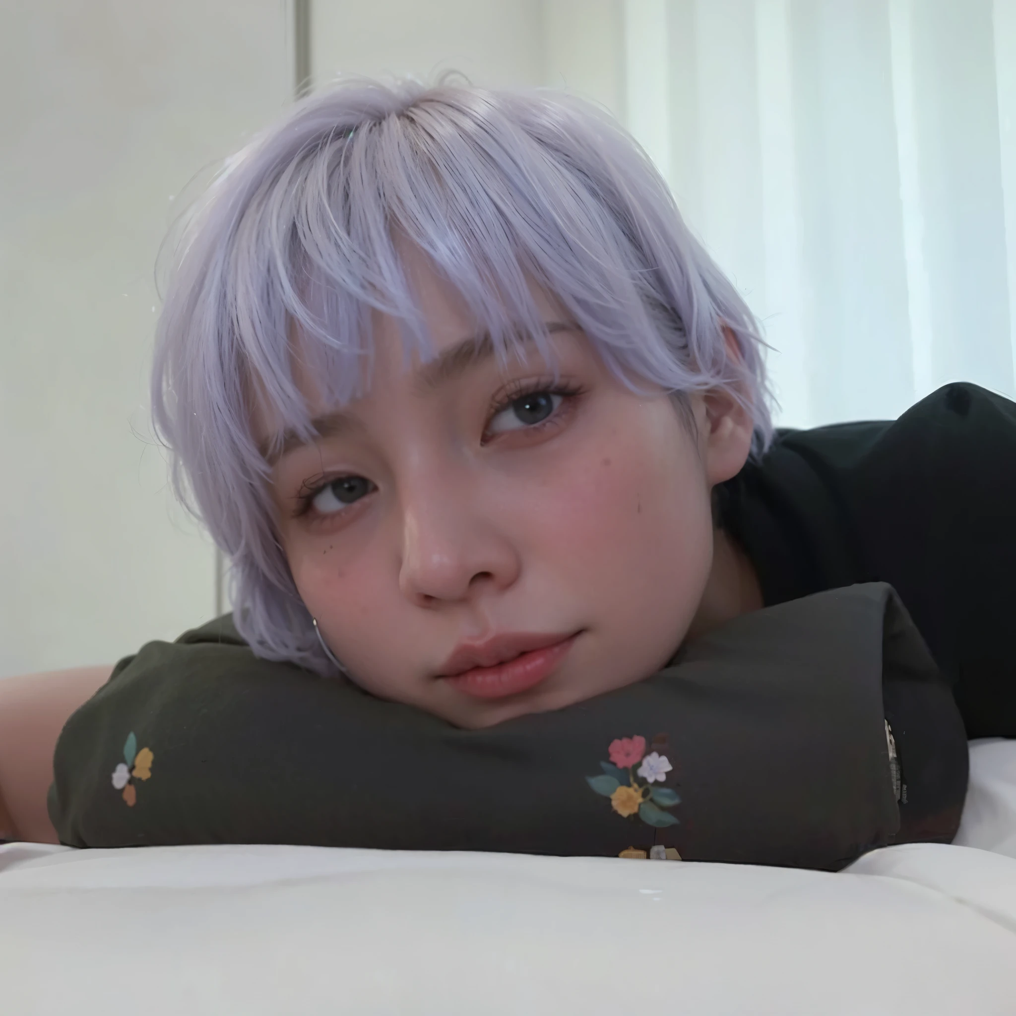 Arafa woman with colored hair sitting at a table, jung jaehyun, adorable and pale korean face, ulzzang inteligente, Kim Doyoung, with short hair, jossi do blackpink, Hong Jun Hyung, Tae June Kim, ulzzang, the hime cut, Jaeyeon Nam, xqc, park jimin, tomboy short platinum hair
