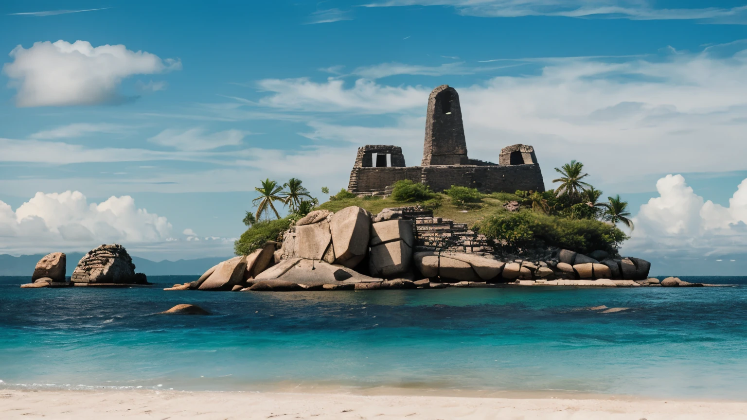 Mysterious Island, Ancient steles, island, Remote Islands