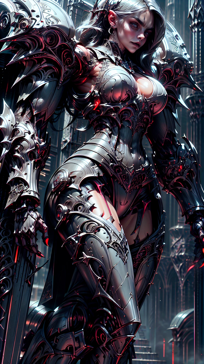 (draconic alien biomechanical succubus with carnage & witchblade physique:1.5), (megan fox as a muscular alien draconic biomechanical demonic woman with flayed skin, gigantic horns, & necrotic metallic muscle:1.5), (witchblade muscular anatomy:1.25), (perfect fingers:1.25), ((wide shoulders & upper body:1.25)), (very skinny legs:1), (huge muscular arms:1.25), (ten pack abs:1.25), (full body view:1.25), choker, detailed eyes, (looking at viewer), (smile:1.25), (blank dark background:1.25), in the art style of H.P. Giger, (beautiful girl face:1.25)