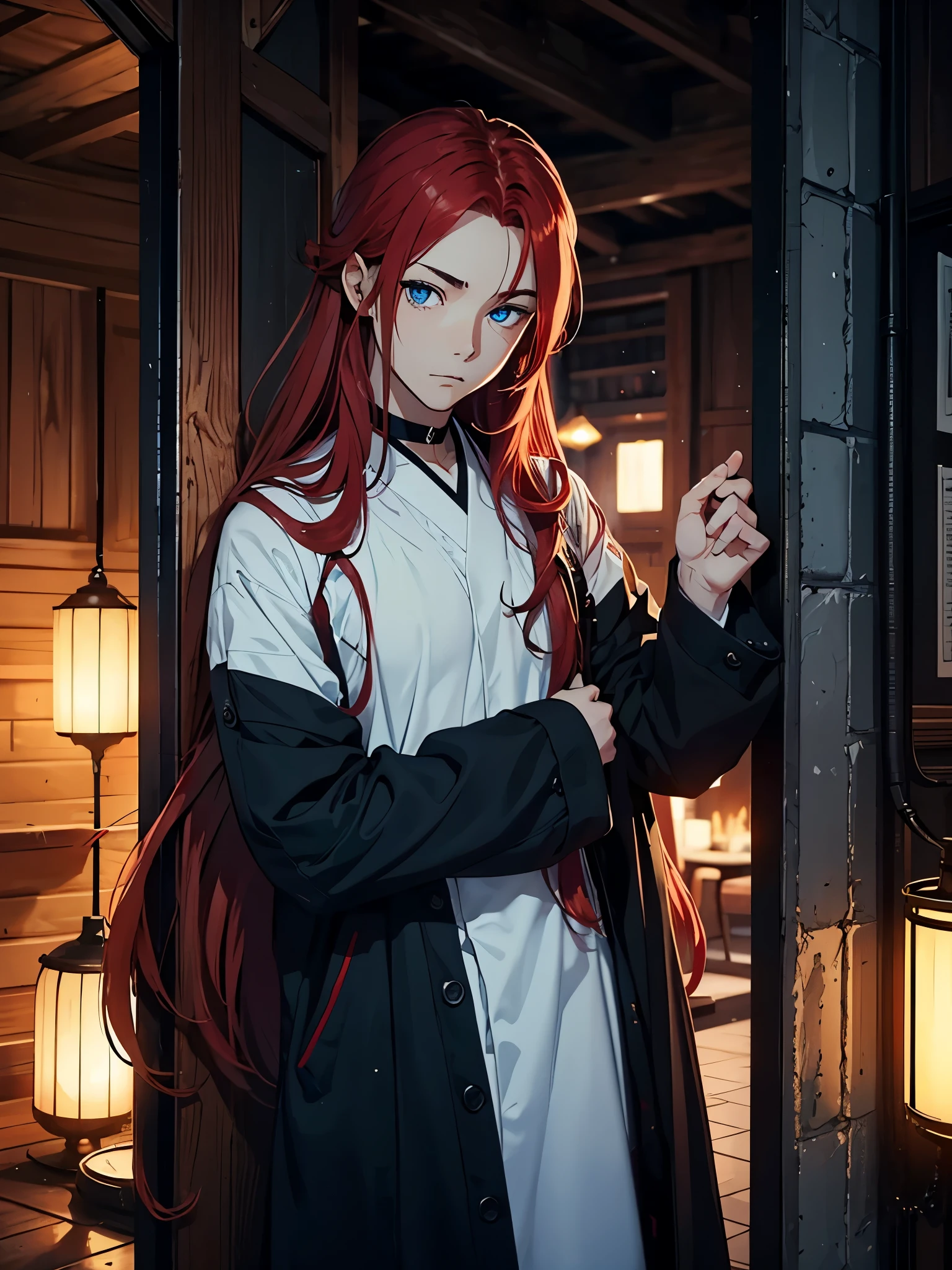 With fox in hin arm. Mehr anime. Mehr 2D. Clean. More anime. 2d. Glow. Red hair. More anime. male. Long hair. long red hair. boy, vikings. red hair. blue eyes. 火. 