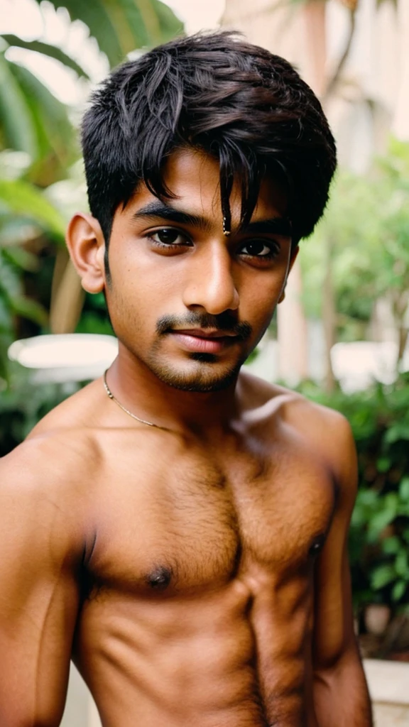 Create a young indian boy 19-21 years lf age with light hair