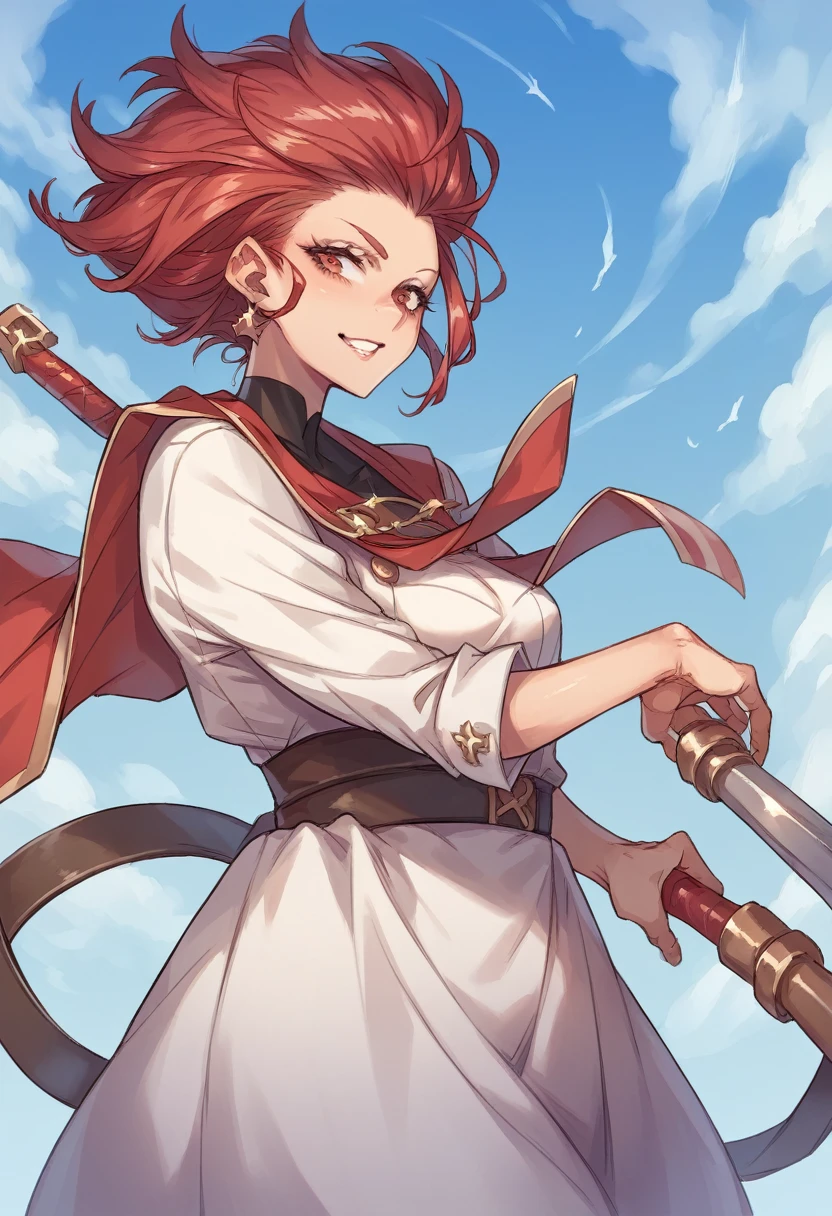 a red-haired woman