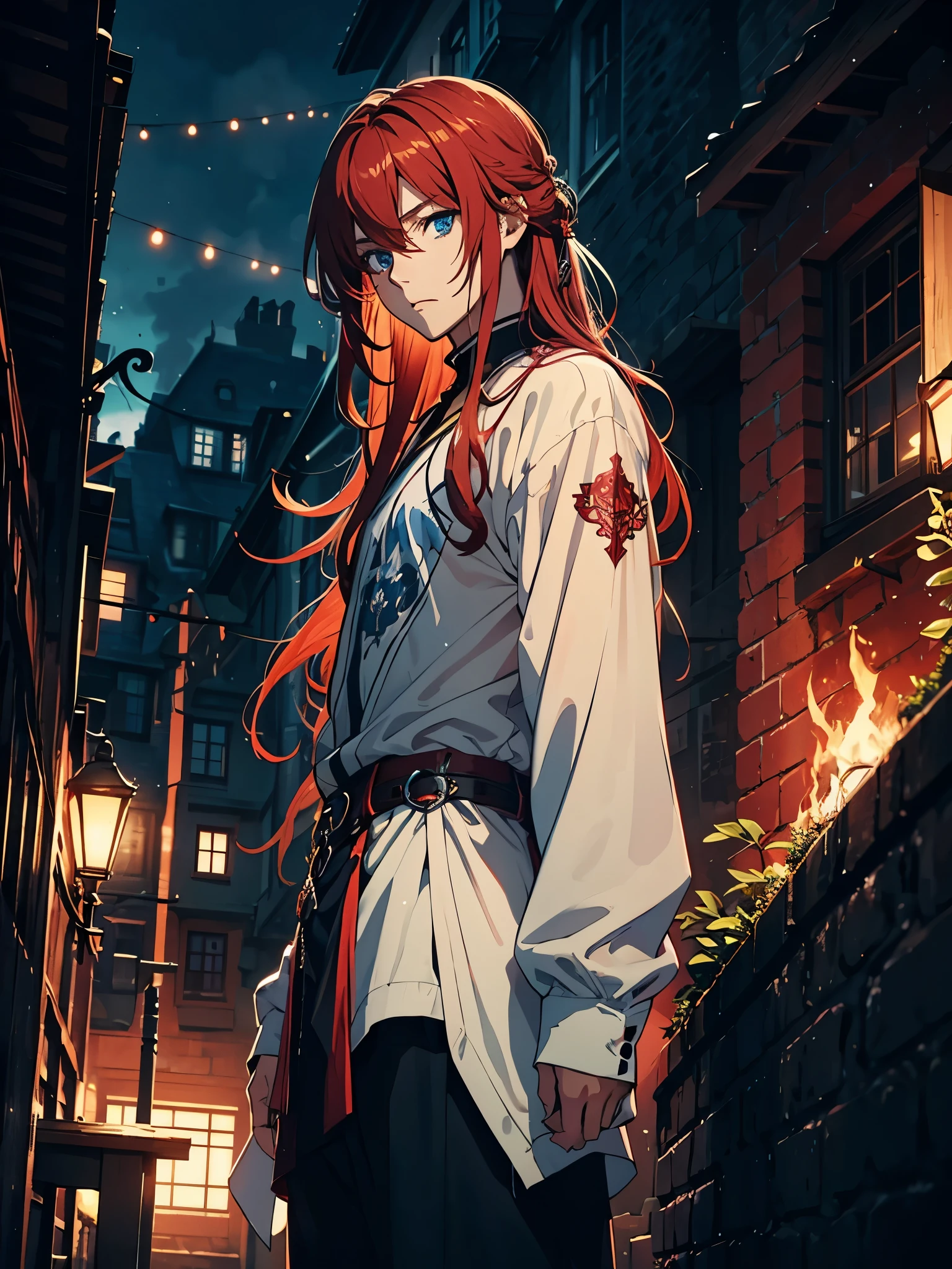 With mohnblume. More anime. 2d. Glow. Red hair. More anime. male. Long hair. long red hair. boy, vikings. red hair. blue eyes. 火. 