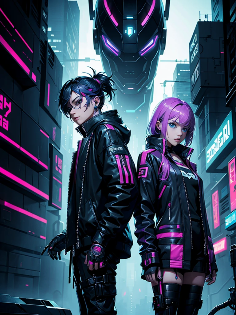 two cyber punk characters