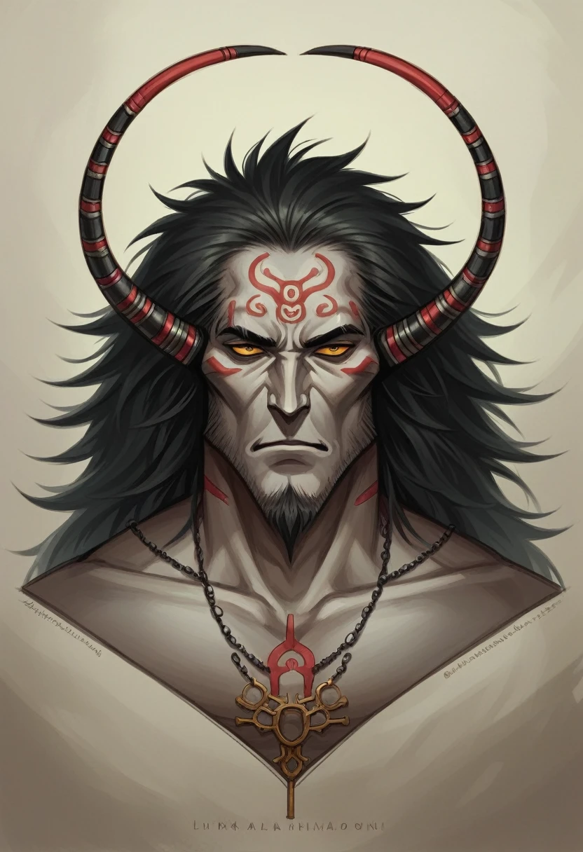 ASCII1_person, <lora:ColoredSkinv309:0.7>(red_skin, person), flat_face, black_sclera, ((spiky_hair, stiff_hair, quill_hair, straight_hair)),  ((forehead_horn, oni_horn, bone_horn, silver_horn, 1_horn)), ((no_nose:1.2, nasal_slits:1.2, ghoul_nose)), masculine_body, clothed, robe, close_up, face_focus, ((4_fingers_no_thumbs)), ((inhuman)), high_quality, ultra_quality, <FastNegativeV2>