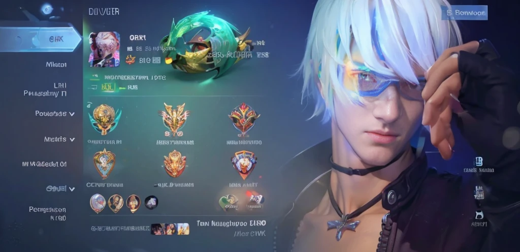 Attractive profile picture, masterpiece, ultra-precise rendering, beautiful and cool young man, trustworthy, dependable young man, savior of the world, simple design, most beautiful image, 4K, sunglasses, the color of the clothes is the same as the original, white hair