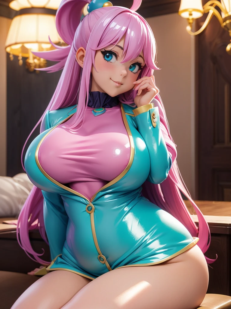 Aqua Konosuba,seductive smile,(voluptuous:1.5),
Thin leg,(excessive :1.2),
(Shiny pink blazer:1.3),Shiny latex tights,bottomless,high heels,
(Pink bed 1.5), (Table, Best quality),Nsfv), (masterpiece, Best quality),Nsfv,
(Fantasy:1.2),sit back,
1 girl, sitting, cowboy girl shot break, Cat's ears, blue hair, Red eyes, medium breasite dress:1.1), (lace dress:1.1), Short dress, bare shoulders,embarrassed, blush, hard breath, open mouth, Leather Fang, lace trim knee socks, blush, embarrassed, open mouth, open clothes, nipples,
bad BREAK, sit back, sofa, chandelier
