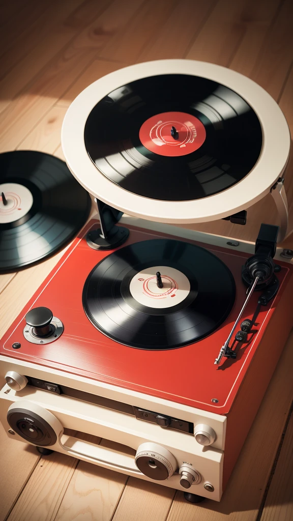 Music is playing, Vinyl record player