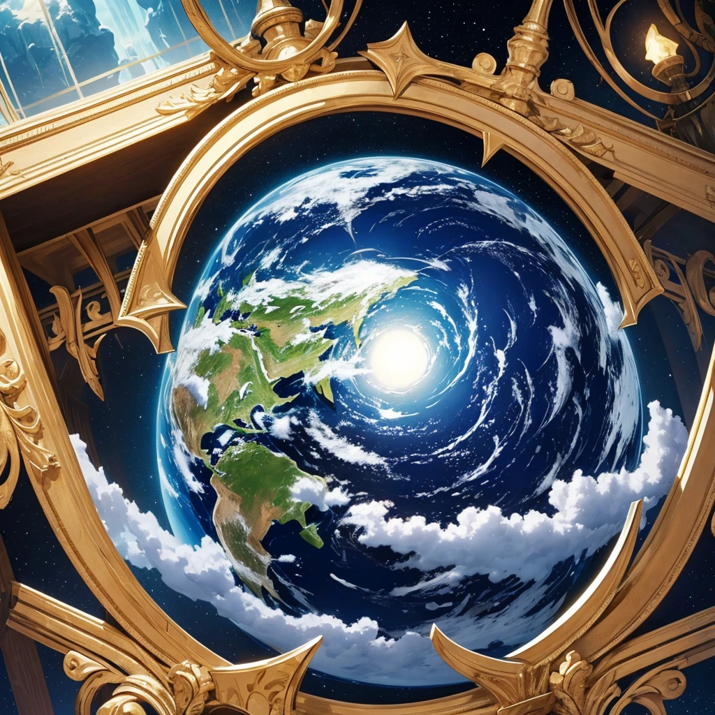 Creation of the world 7 days god stars water earth plants