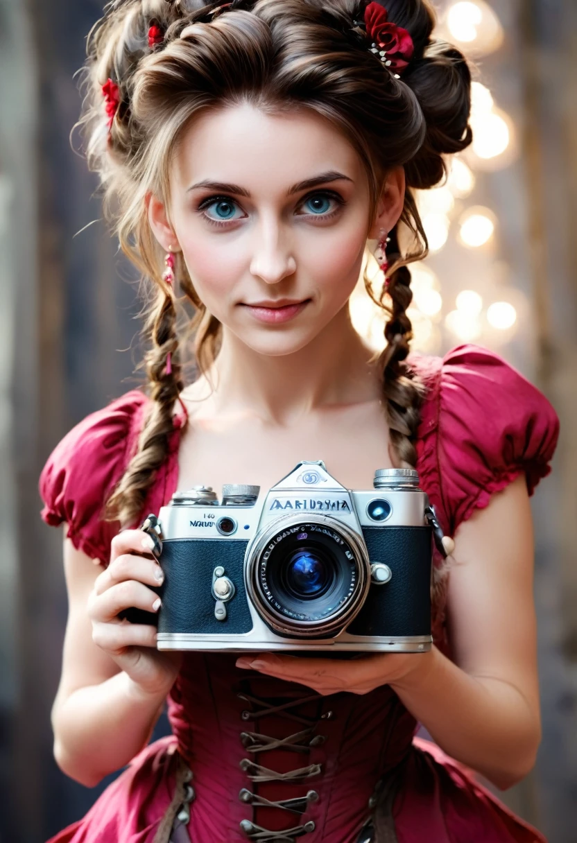 (editorial photography of Aerith Gainsborough), (highly detailed face:1.4), no close-up, (smile:0.4), (background inside dark, moody, private:1.3), steampunk pirate's airship, nikon d850, stock photography, kodak portra 400 film ,camera f1.6 lens, bokeh, analog style, rich colors, hyper realistic, lifelike texture, dramatic lighting, cinestill 800, messy hair, serious, (freckles:0.4), pale skin, cute sexy
