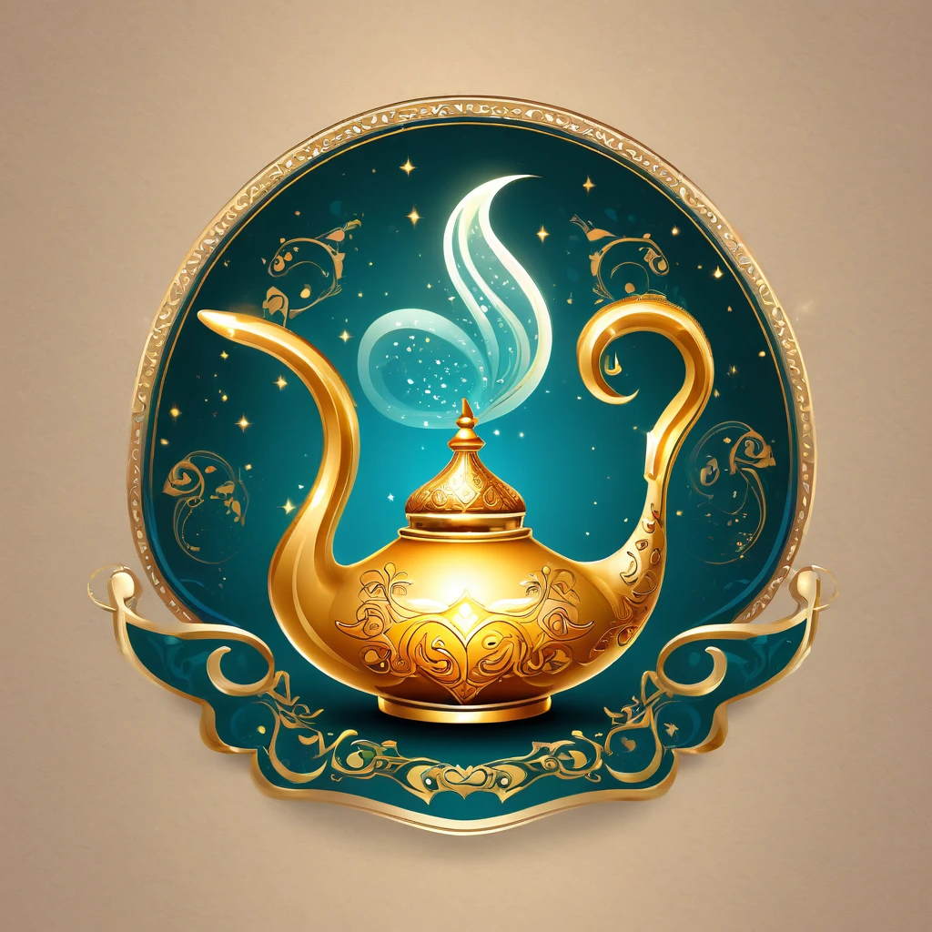 create a magic lamp rounded logo