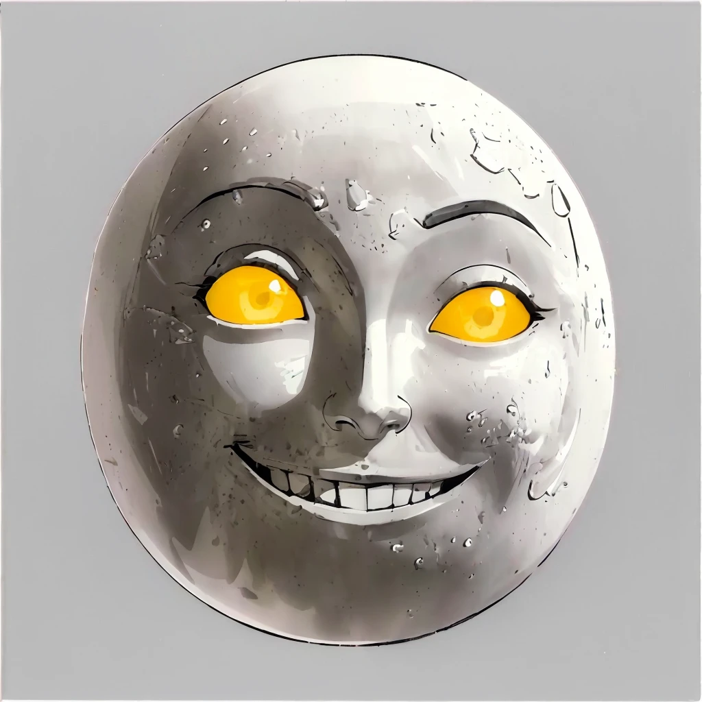 there is a cartoon officer with a face that has yellow eyes, evil smile y ojos brillantes, officer light fish eye illustrator, with bright yellow eyes, officer, big eyes and menacing smile, the officer cast on the man, evil smile espeluznante, mean affected smile, creepy smile, officer behind him, very detailed winking face, evil smile, affected smile