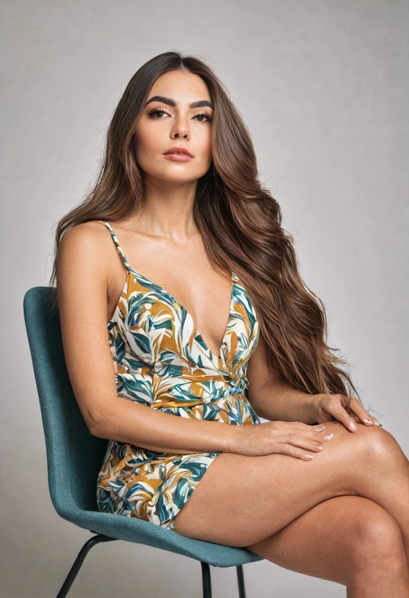 there is a woman with long hair sitting in a chair, una imagen de Nándor Katona, Instagram, tachisme, realistic photo, looking away from the camera, looking to the side off camera, foto pov, profile picture, woman&#39;s face looking off camera, sad and angry face, looking directly at the camera, very foolish, looking directly at the camera