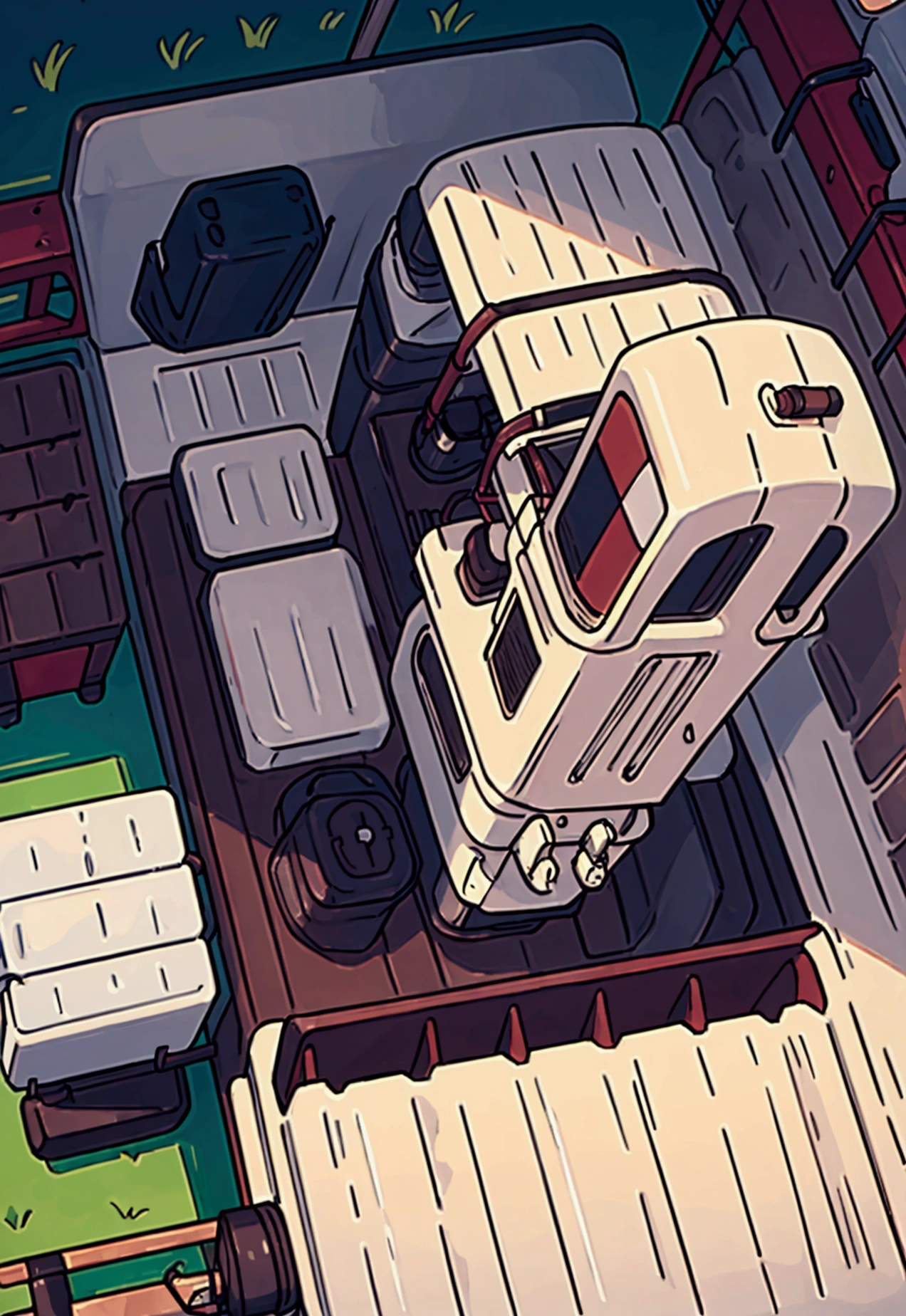 TRACTOR TRUCK SEEN FROM THE TOP