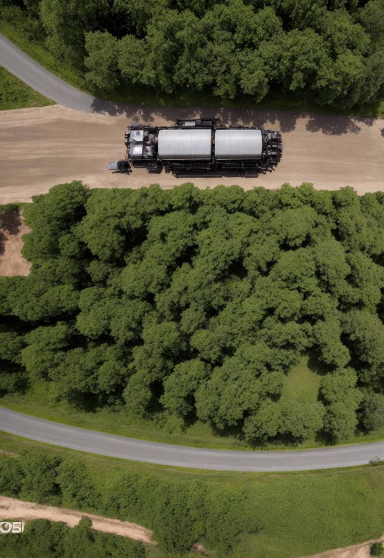 A 10-WHEEL TRACTOR SEEN FROM THE ABOVE