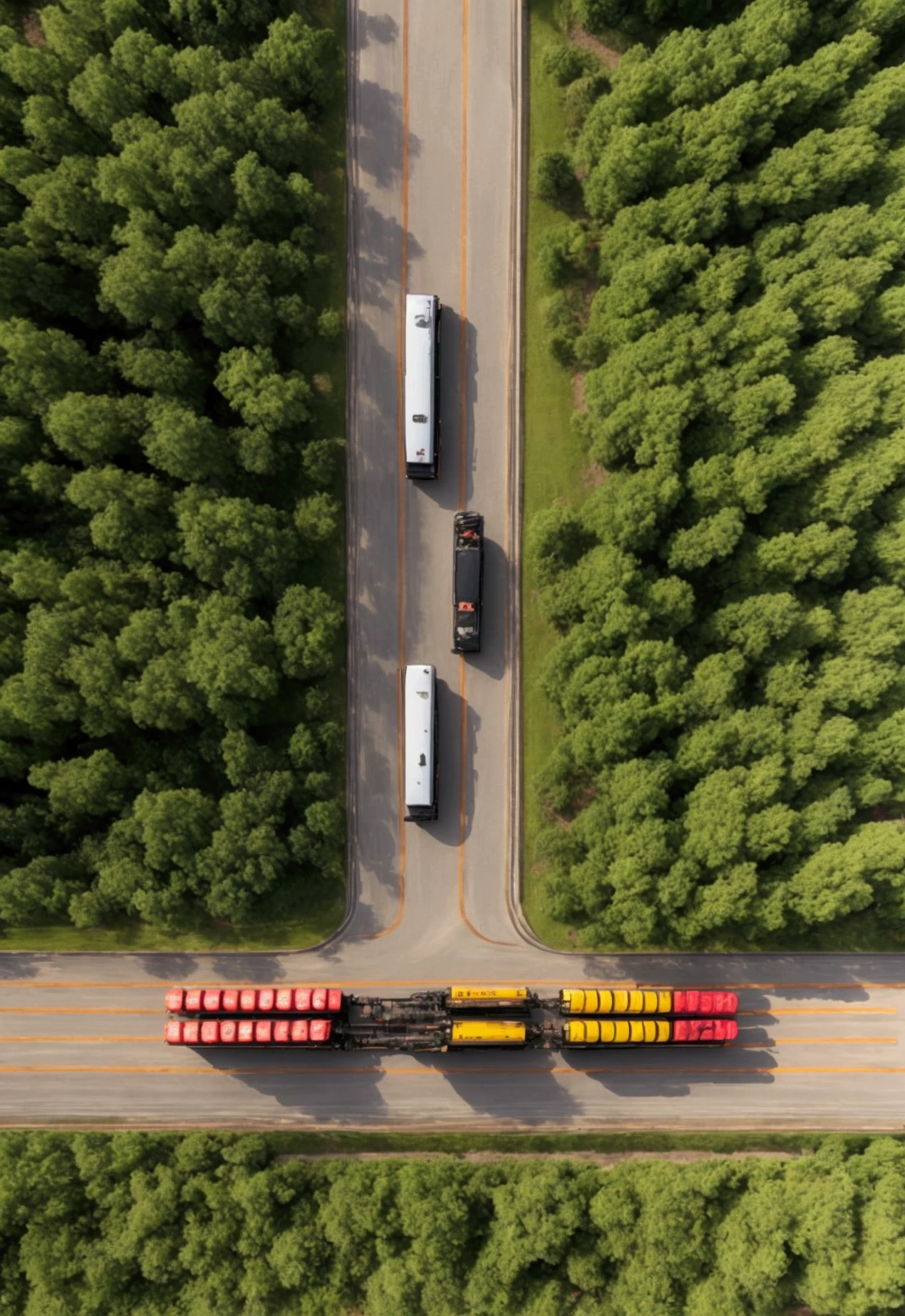 A 10-WHEEL TRACTOR SEEN FROM THE ABOVE