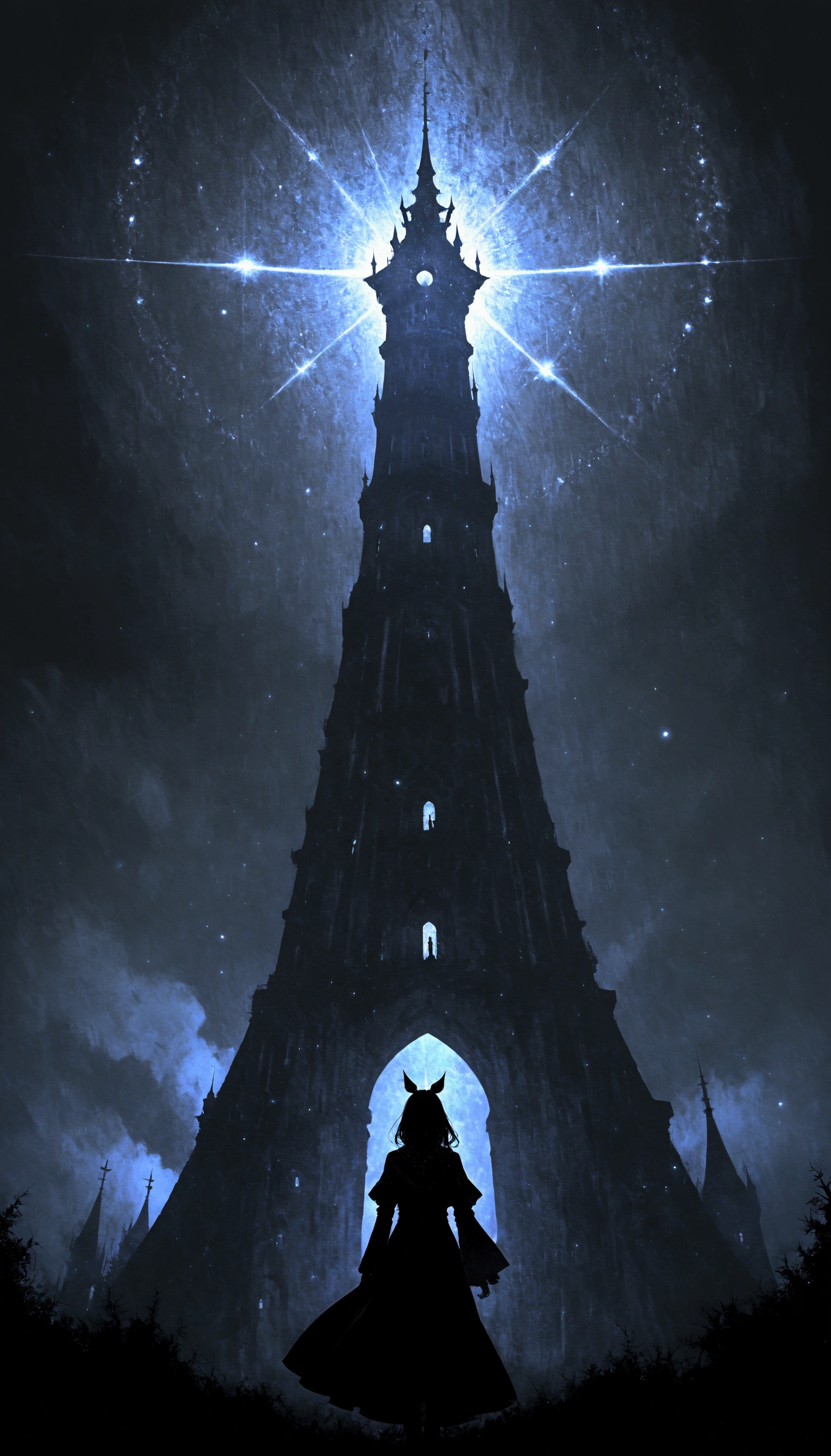 tower to the sky ,fractal,dark