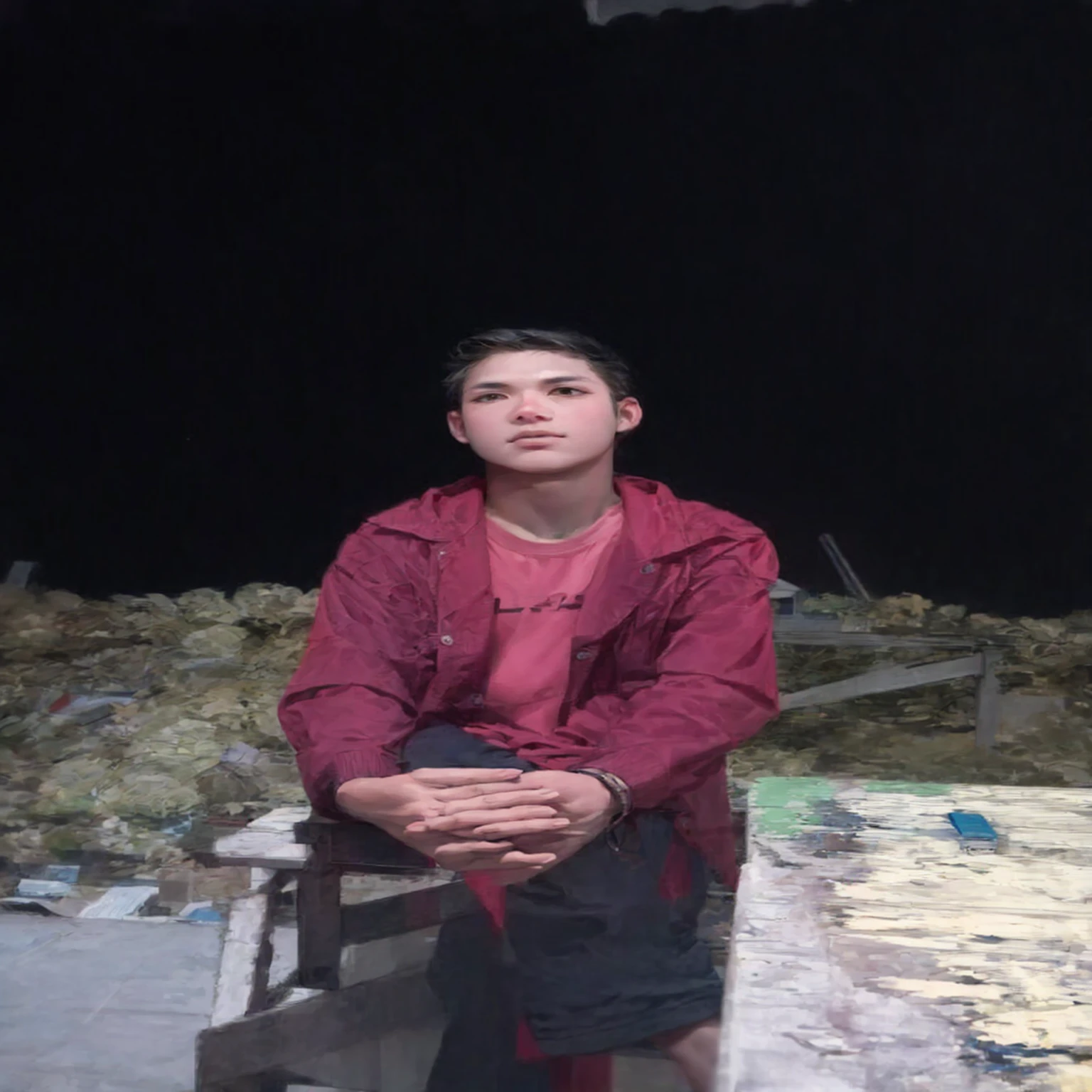 Masterpiece, best quality, (realistic, very detailed), boy, cute face, short hair, urban clothes, sensual, atmosphere, (realism: 1.5), 8k