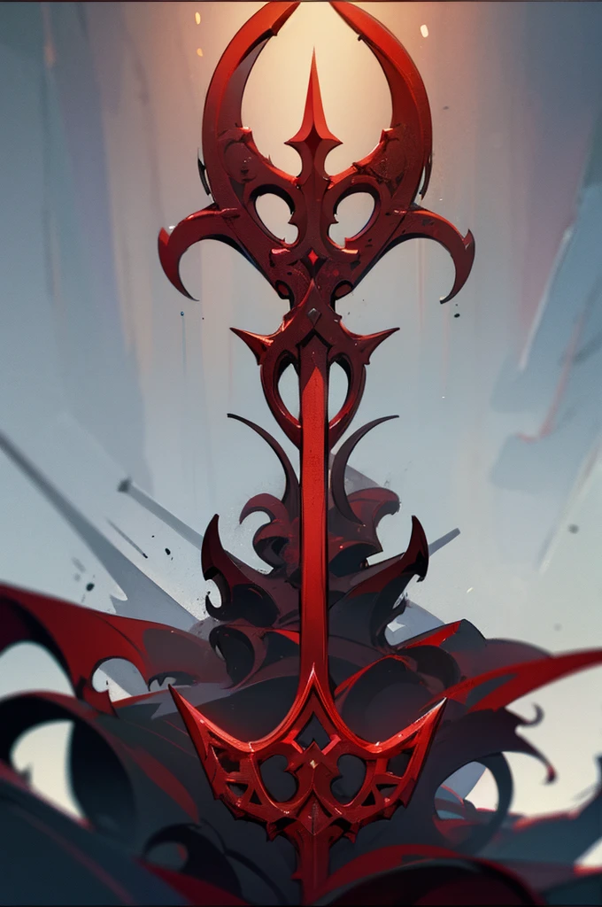 red magical ornate trident