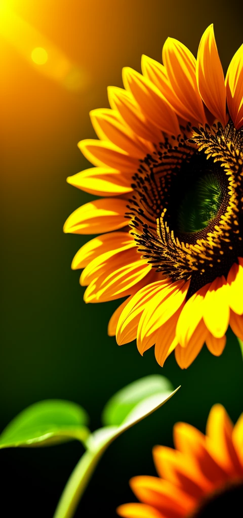 1.3d sunflower hdr, details, hyperdetailed:1.2), Vignette, centered background blur 