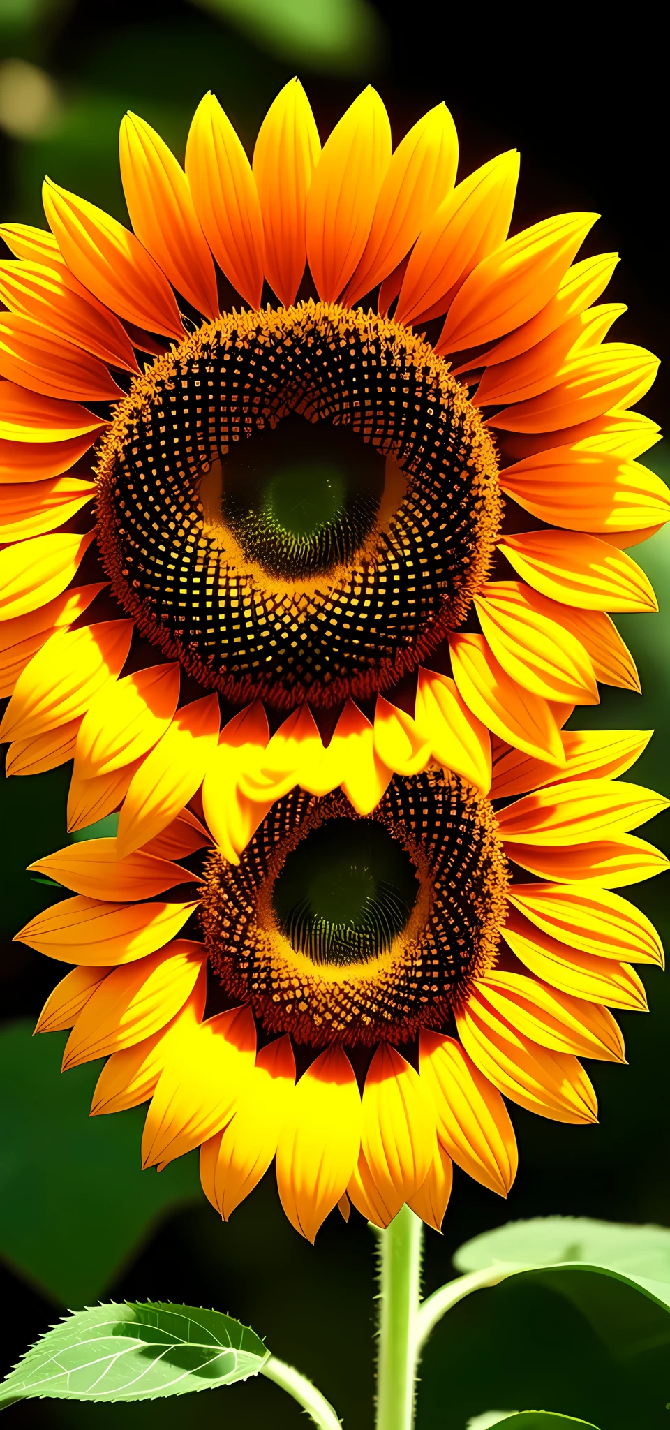 1.3d sunflower hdr, details, hyperdetailed:1.2), Vignette, centered background blur 