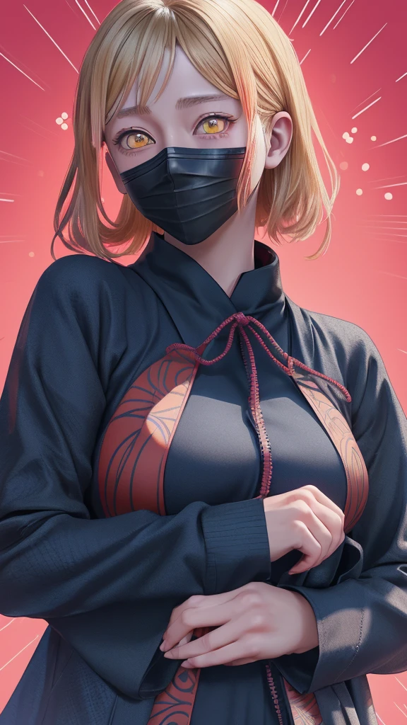(( Maki zenin )) de ((Jujutsu kaisen,)) Maki Zenin from Jujutsu Kaisen, maku Zenin style clothes, pretty face, yellow eyes, pink lips, high nose, dark blue clothes, big breasts,melhor resolução,melhor qualidade,4K, detalhada