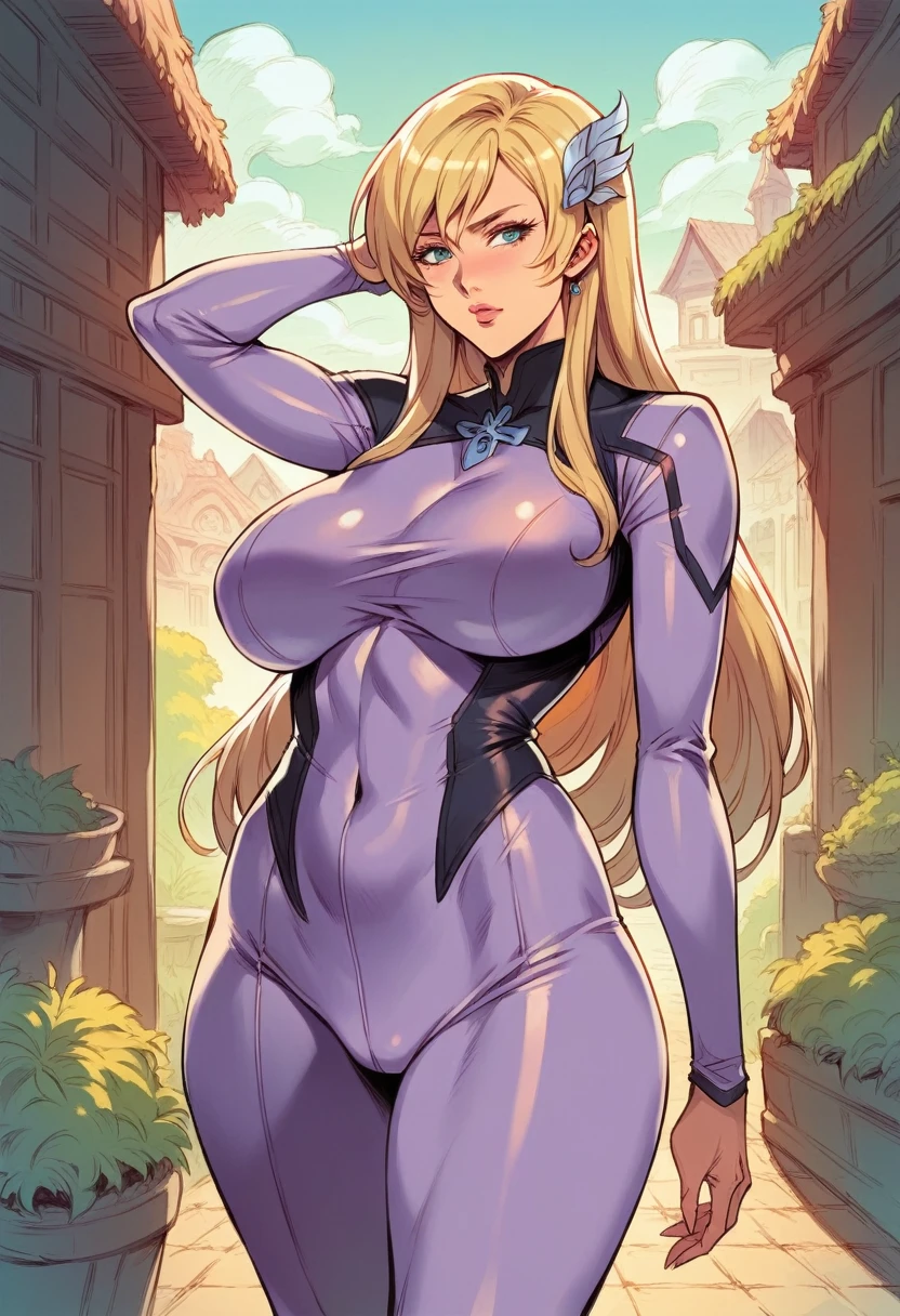 masterpiece, best quality, highres, kashiwazaki sena, long hair, hair ornament, large , slutty pink bodycon, standing, cowboy shot, outdoors, :o, nighttime, aged up, mature, (by feidoll),