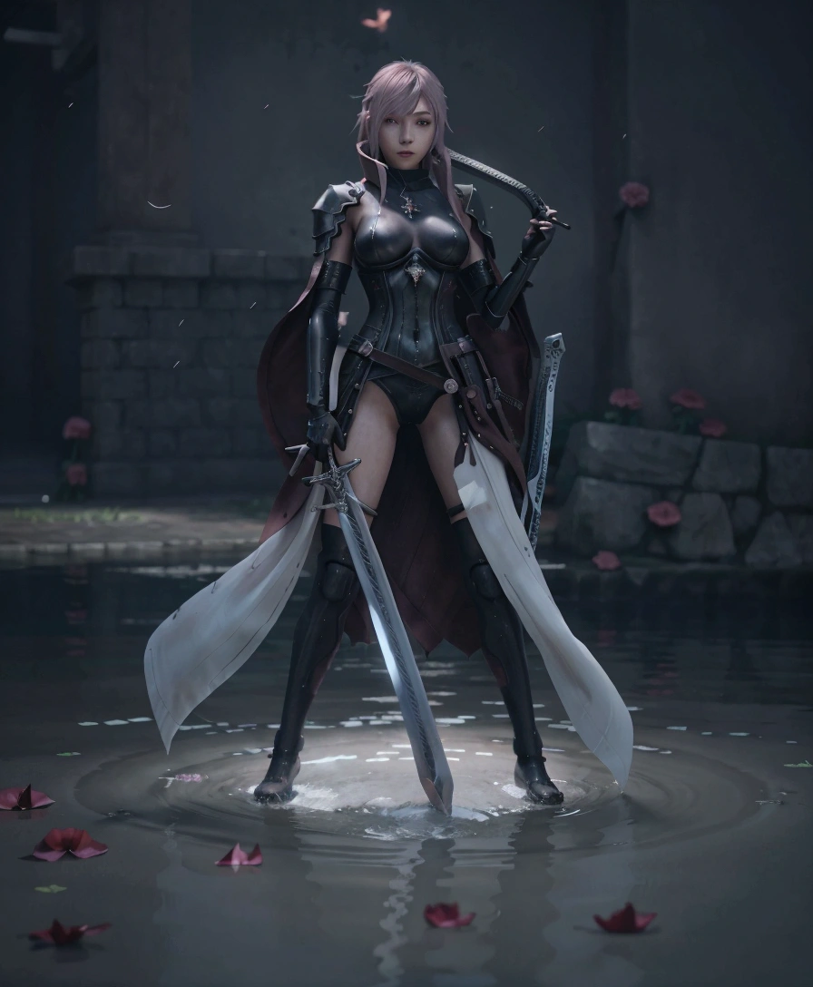 Anime-style image of a woman holding a sword, Sacred Waters(WLOP style), 3d rendering character art 8k, Square Enix Cinematic Art, Amazing anime 8k, 2b ..., 2b, Game CG, 8K CG Rendering, Detailed cinematic rendering, Cyberpunk Cyborg. rose, Katana Zero video game characters, Sharp rendering