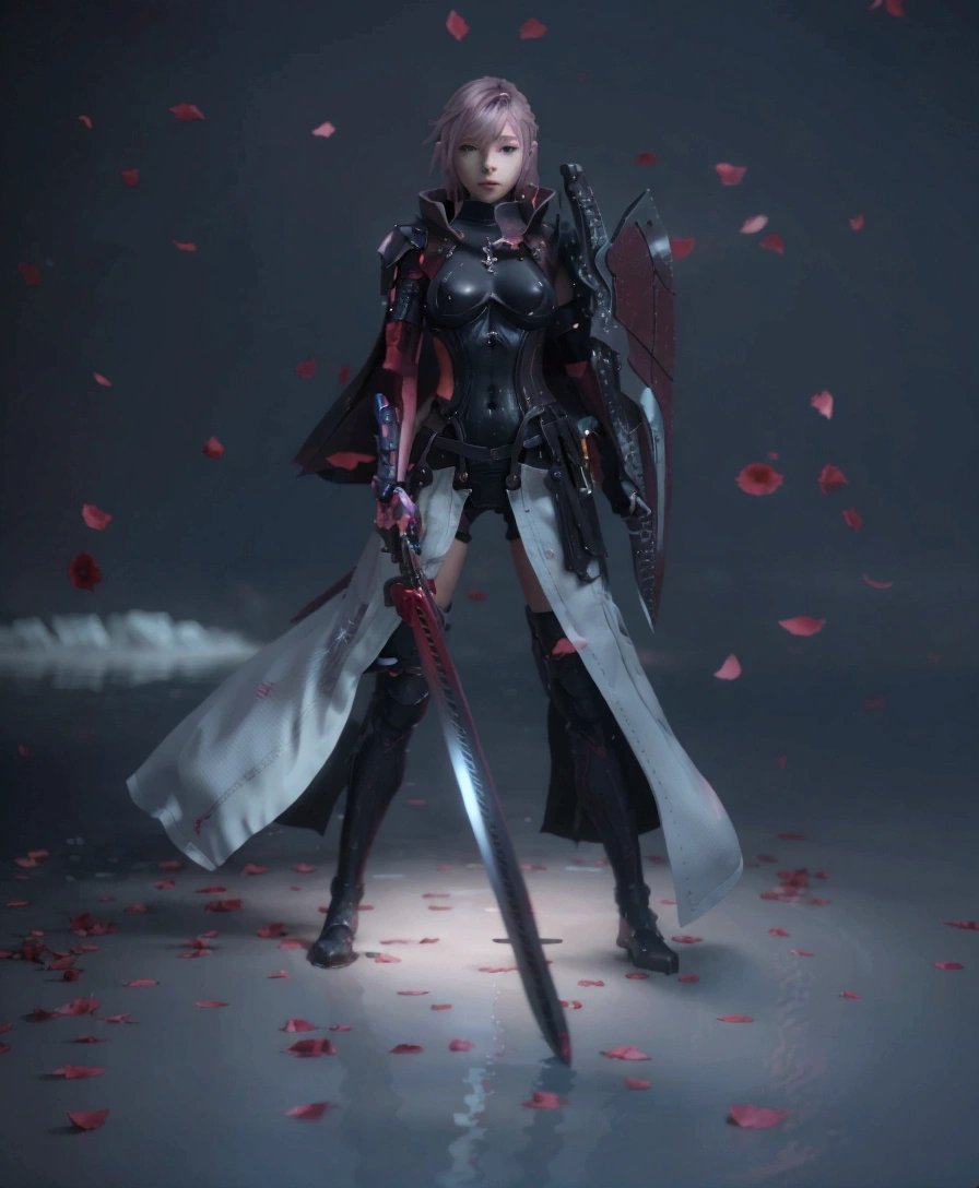 Anime-style image of a woman holding a sword, Sacred Waters（WLOP style）, 3d rendering character art 8k, Square Enix Cinematic Art, Amazing anime 8k, 2b ..., 2b, Game CG, 8K CG Rendering, Detailed cinematic rendering, Cyberpunk Cyborg. rose, Katana Zero video game characters, Sharp rendering