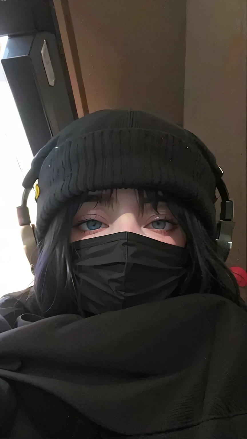 Billie eilish ocean eyes mask, With a cap and mask, Billie eyes