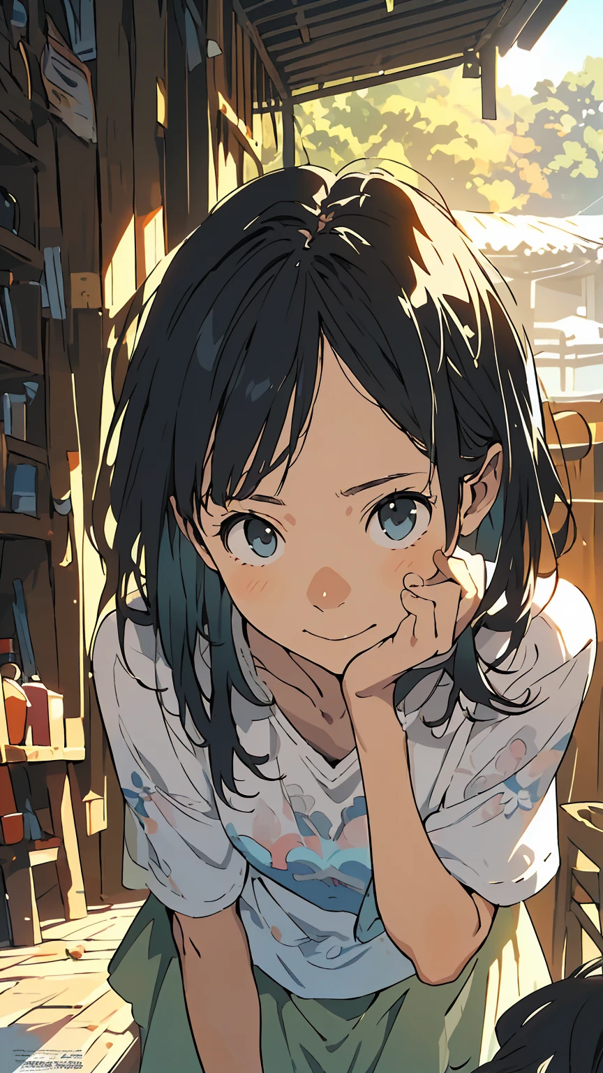 Affordable design, Clear lines, High Sharpness, (Highest quality,4K,Perfect sharpness,Ultra fine,High resolution,masterpiece:1.2), Perfect Anatomy:1.5, Official Art, Illustrations that tell a story, (Whitish background:0. 9）、Body Positivity、多Mr.な身体表現、（Random and fun poses）、Perfect beauty、Perfect beautiful face、(Strong winds)、A rich expression、Dynamic composition、smile、Golden ratio composition、colorful、（((Mr.々Different angles and perspectives))）、Anime Art、（Overcoming stereotypes）、 Glowing Skin、（Natural beauty）、bangs、Straight Hair、（Soft and flowing hair）、（countryside）、（Nostalgic atmosphere）、(Insert up to the thighs)、（Playful and carefree）、（多Mr.なキャラクター）、（Graceful posture）、（Sunny atmosphere）、（Bright colors）、Fashion magazine cover、