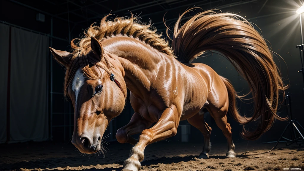 a highly detailed and realistic digital painting of a beautiful horse, extremely detailed and lifelike, intricate fur textures, muscular body, flowing mane and tail, photorealistic, 8k, hdr, studio lighting, vibrant colors, dynamic pose, deep gaze, majestic, powerful, noble