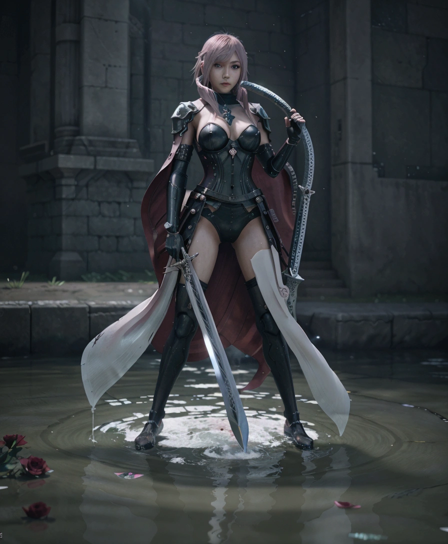 Anime-style image of a woman holding a sword, Sacred Waters(WLOP style), 3d rendering character art 8k, Square Enix Cinematic Art, Amazing anime 8k, 2b ..., 2b, Game CG, 8K CG Rendering, Detailed cinematic rendering, Cyberpunk Cyborg. rose, Katana Zero video game characters, Sharp rendering