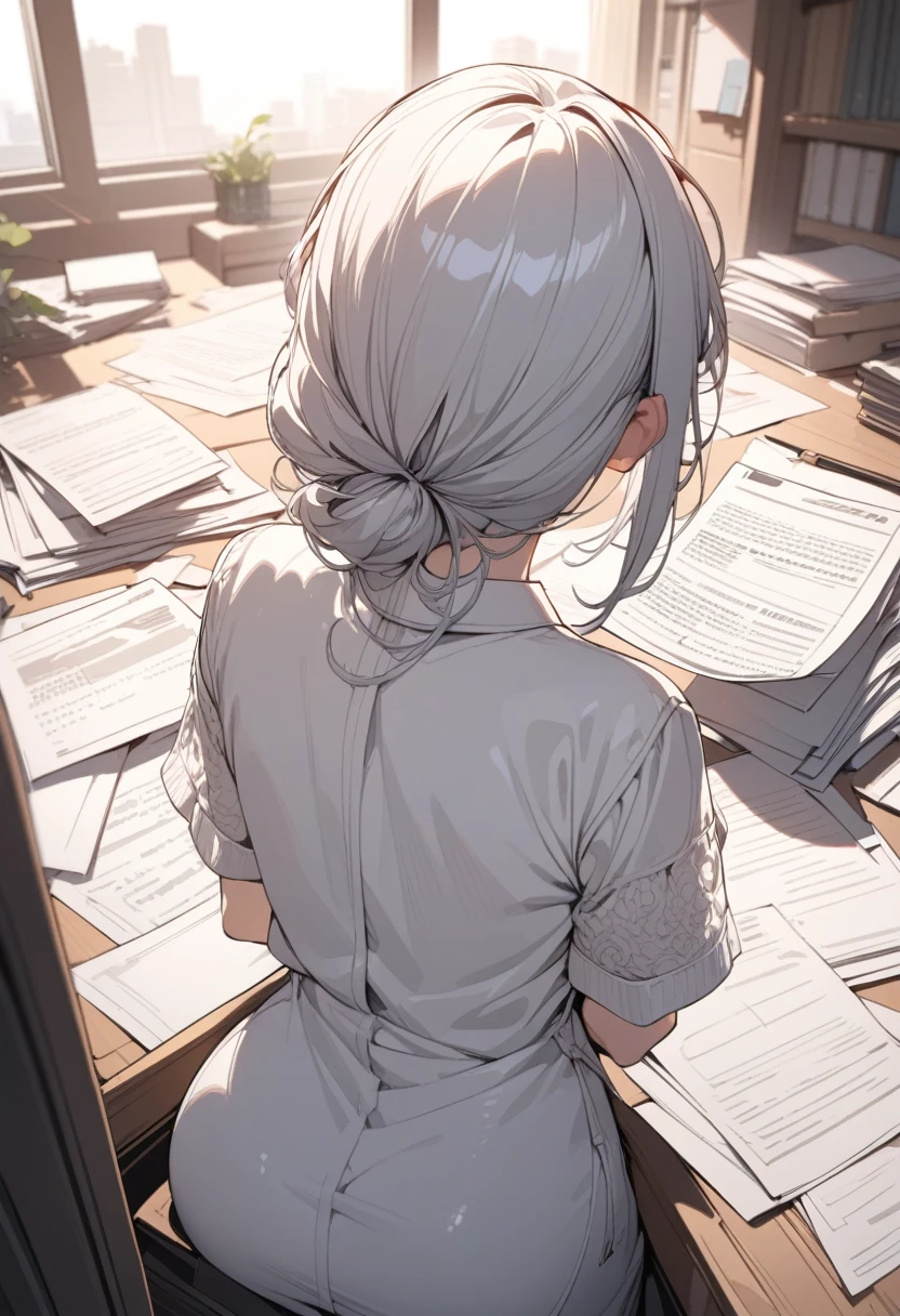 masterpiece, best quality, extremely detailed, ultra detailed, flat anime, 2D,  Papers in English