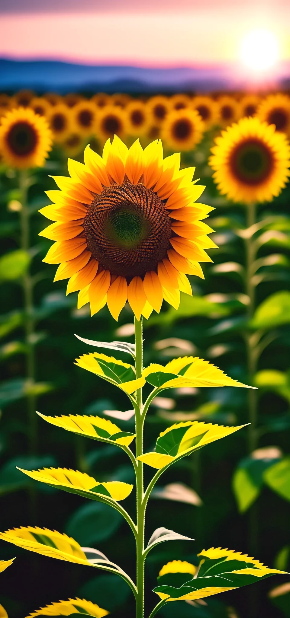 1.3d sunflower hdr, crystal shapes details, hyperdetailed:1.2), Vignette, centered, background blur, 4k ultra uhd