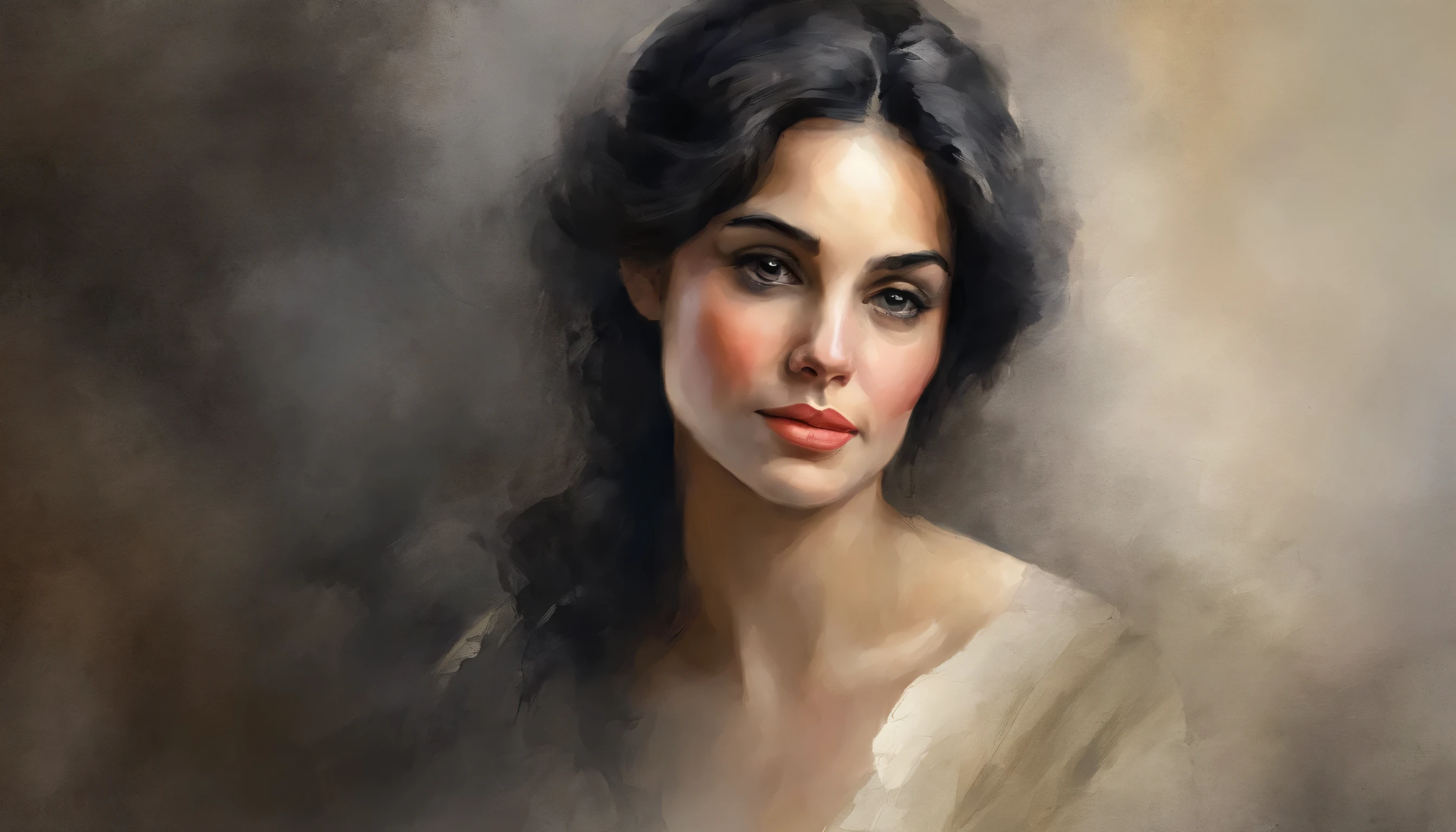 Portrait of young woman, beautiful,((( sad ))),(wistful), by Monet, dynamic lighting, Artstation, poster, volumetric illumination, close eye,very detailed face, 4 thousand, awarded,, 1girl, In the dark, deep shadow, discreet,((( short hair))), (((black hair)))