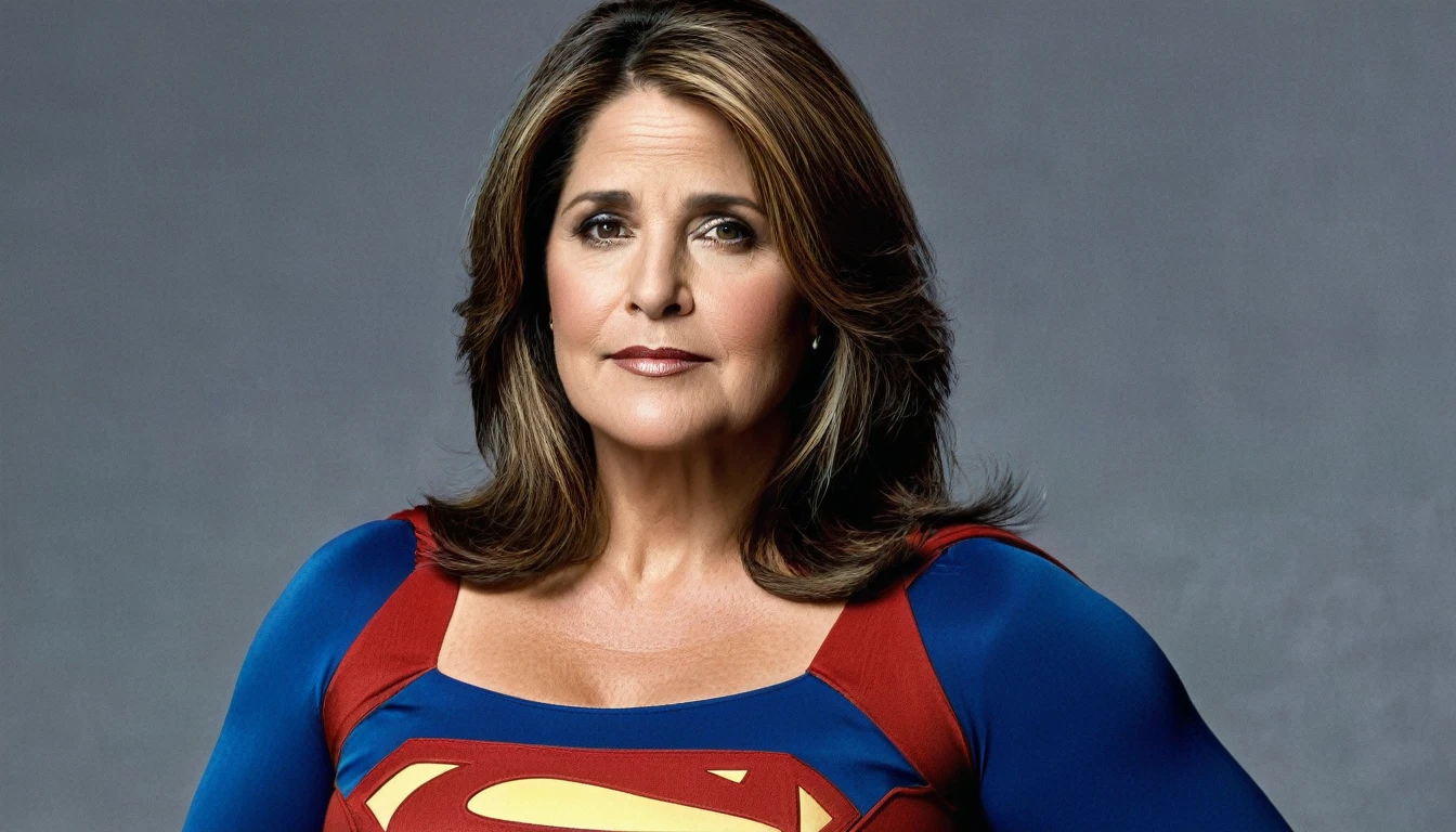 Lorraine Bracco (big fat woman; powerful; trusting; higher) em 2024 Supergirl; full body