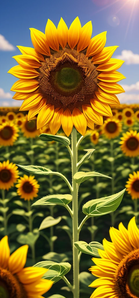 1.3d sunflower hdr, details, hyperdetailed:1.2), Vignette, centered, background blur, 4k ultra uhd, realizing realistic realism