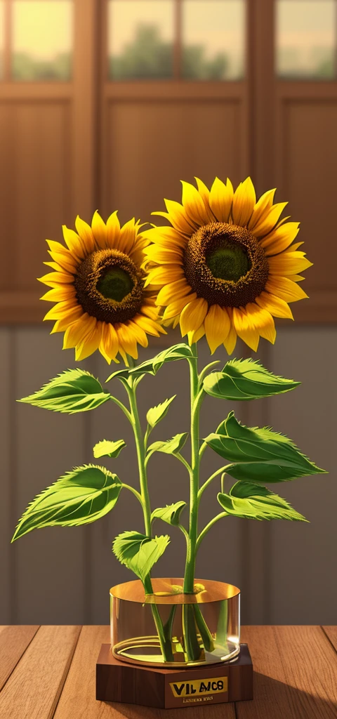 1.3d sunflower hdr, details, hyperdetailed:1.2), Vignette, centered, background blur, 4k ultra uhd, realizing realistic realism
