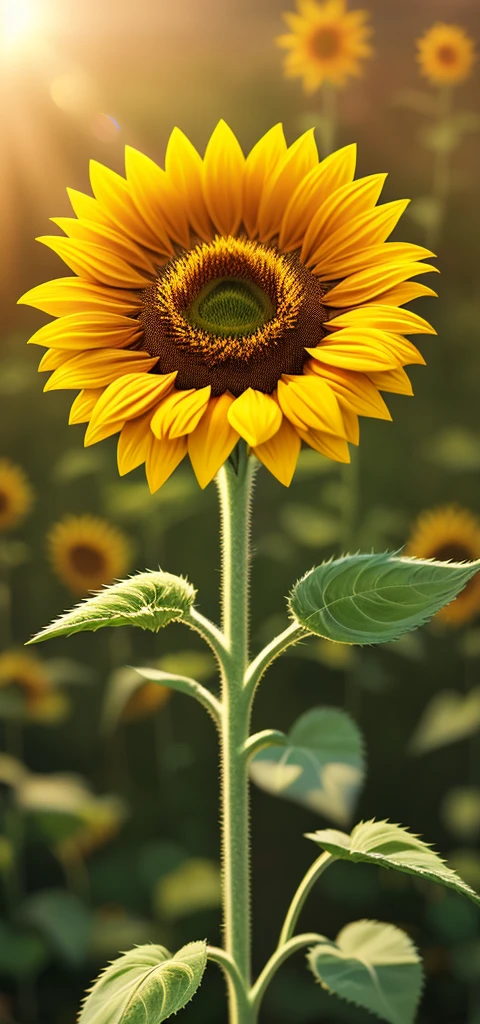1.3d sunflower hdr, details, hyperdetailed:1.2), Vignette, centered, background blur, 4k ultra uhd, realizing realistic realism