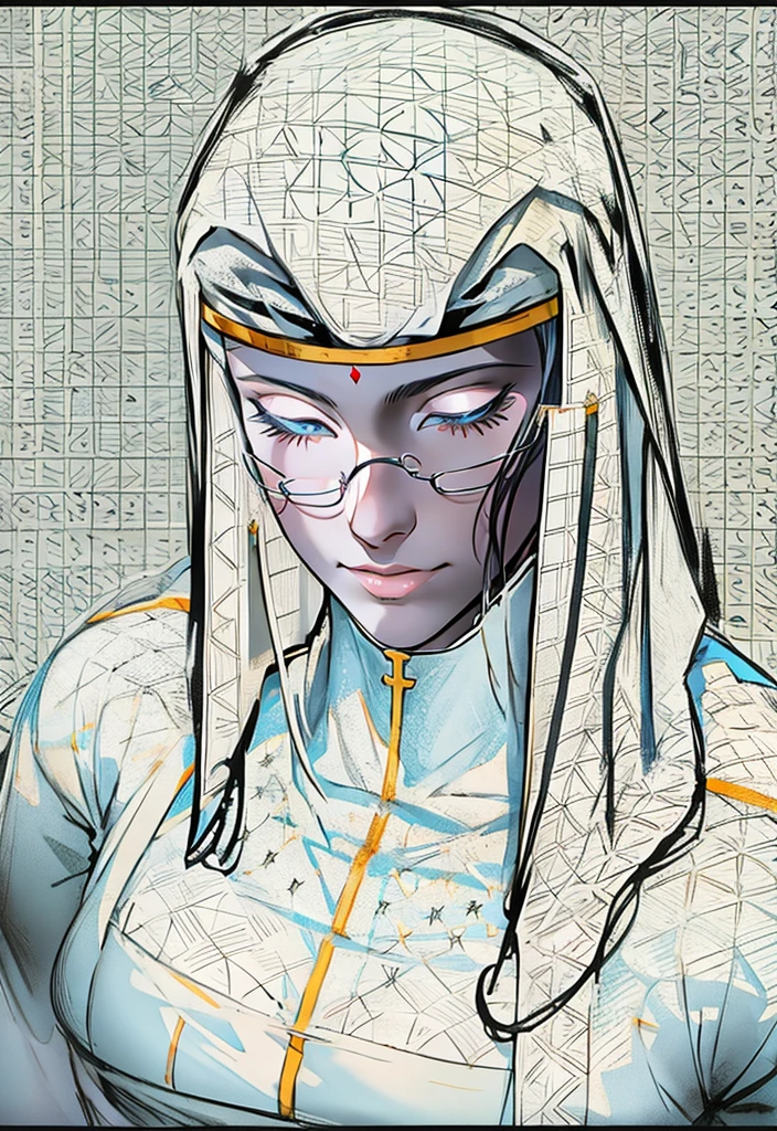 church nun, with white veil