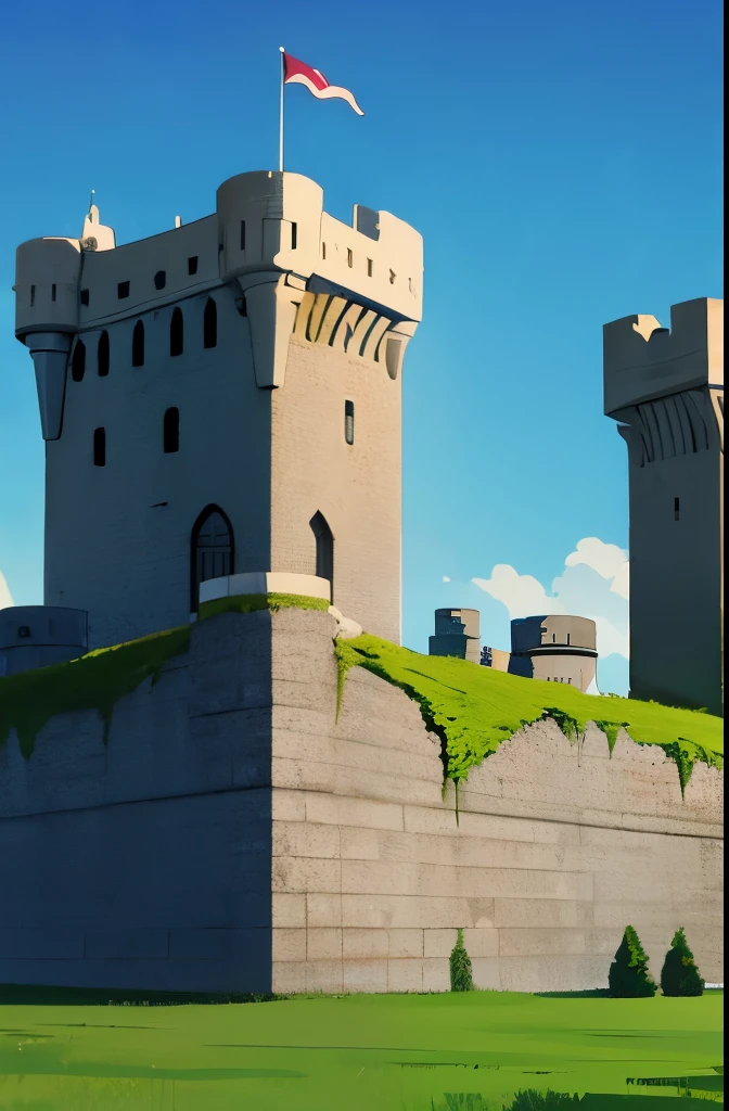 Create a 2d minimalist fortress 