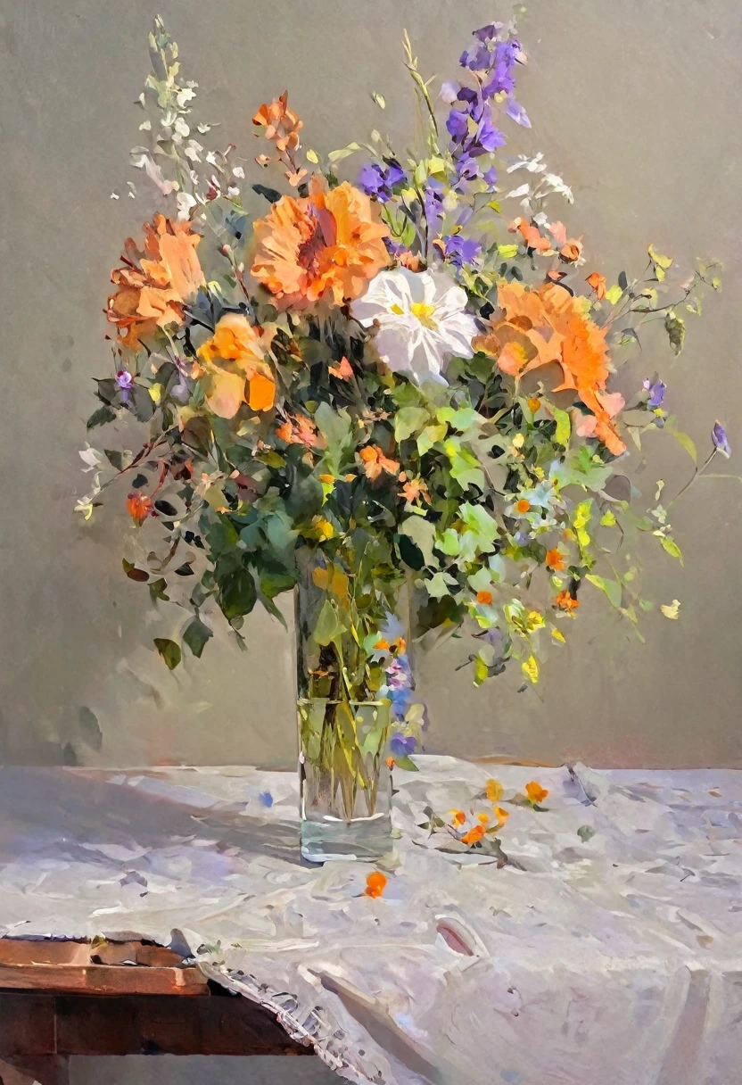 Vase with flowers on the table
