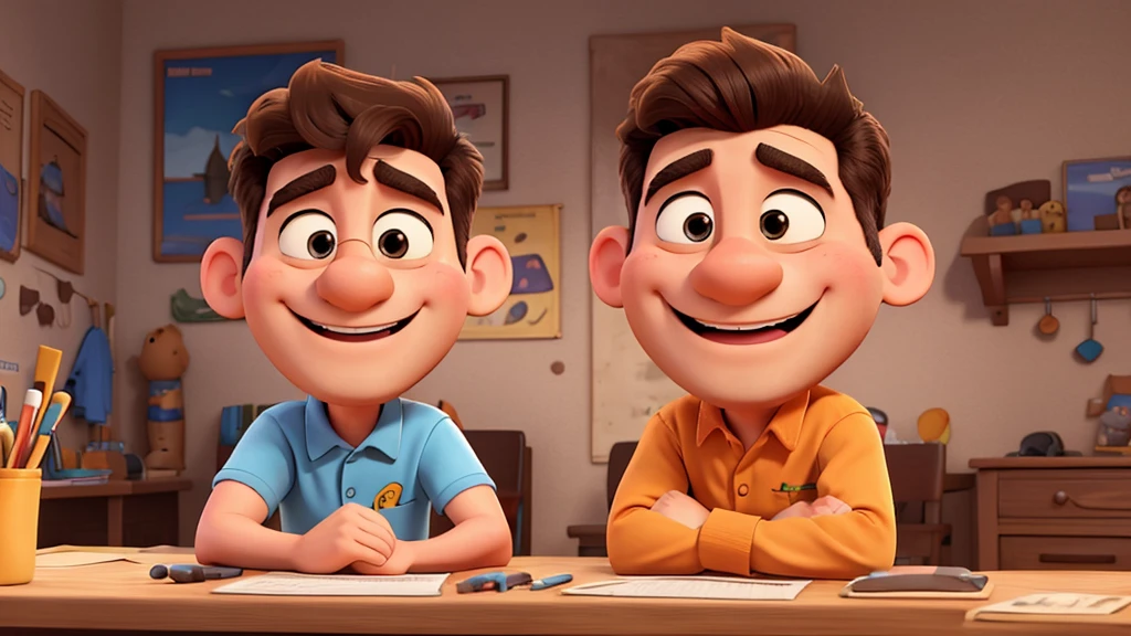 a happy cartoon man
