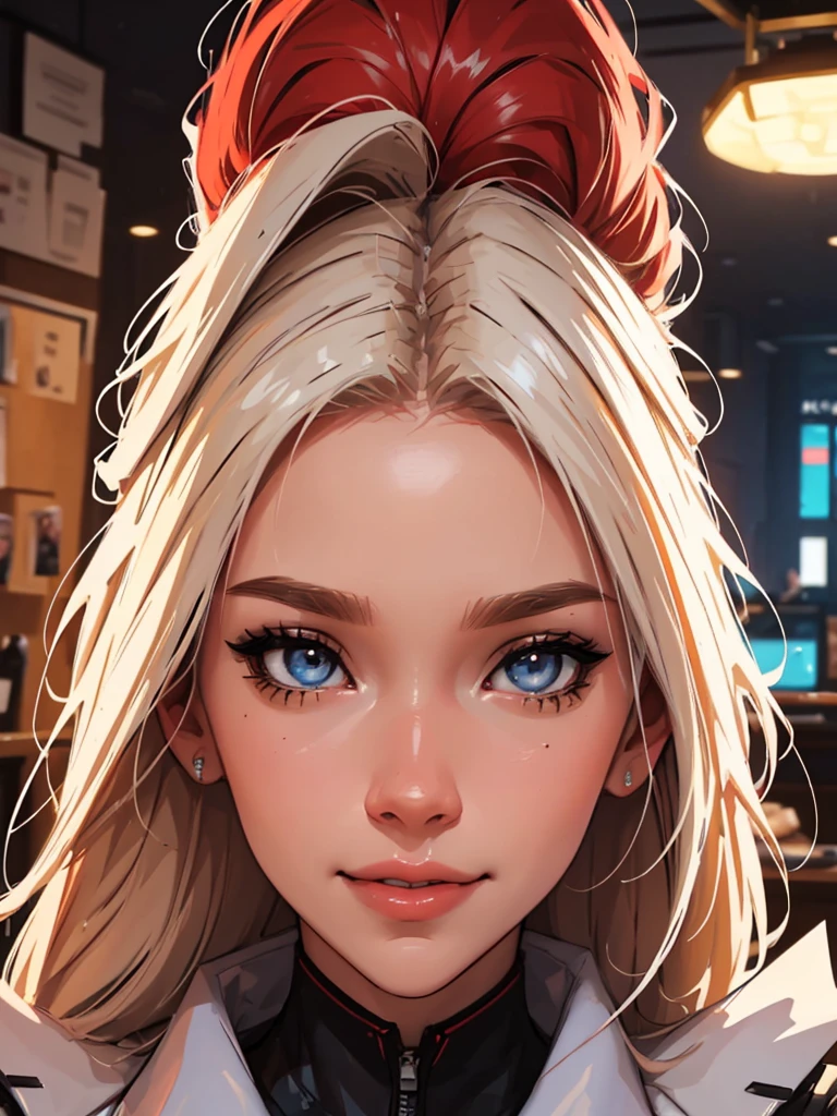 white background, character sheet, red hair, reference sheet, white background, blonde polish girl, cyberpunk, a girl with a perfect face, beautiful detailed eyes, beautiful detailed lips, extremely detailed facial features, longeyelashes, straight beauty, restauranteur, smiling, scientist, portrait, closeup, best quality,4k,8k,highres,masterpiece:1.2,ultra-detailed,realistic,photorealistic,photo-realistic:1.37,HDR,UHD,studio lighting,ultra-fine painting,sharp focus,physically-based rendering,extreme detail description,professional

