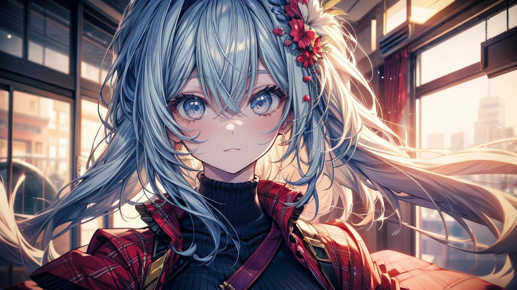 28-year-old female, beautiful anime woman, 80's, Random background from old times, Random pose, Outfits to match the background, BREAK, shining, extremely long straight hair, (Silver hair gradually fades to light blue tail), /Hair blowing in the wind, Super high quality hair, clear, Long bangs cover one eye, Covered one side of his face, Cute beauty face, (focus on face), Ultra-delicate texture for face, Sparkling pupils, (Clear light blue eyes), thin eyebrows, long upper eyelashes, double eyelids, Upper Eye, Sexy eyes that stand out, (Ultra-delicate eyes), Sexy and attractive lips, moist lips, Pink lip gloss, Richly detailed lips, White skin, delicate skin, Silky skin, (Super textured skin), BREAK, upright, Attractive medium breasts, Beautiful figure, Slim figure, Slim waist, thin hips, slim thighs, anatomically correct, correct limbs, correct finger, Extremely delicate fingers, (Beautiful fingers), Perfect hands, Very high quality clothes, perfect clothing texture, Complete clothes, the right clothes, BREAK, original photo, CG unity, professional, photography, Movie, Ultra-delicate , Clear focus, (high resolution), Deformed depth of field blurred background, Detailed background, Perfect layer cutting, Atmospheric distance sense, artistic, (full-body shot/Cowboy shooting/Rear view/Top view/Top view), /something is flying, /cloud, /perspective, (best quality), Detailed background, Exactly, masterpiece, Award-winning,