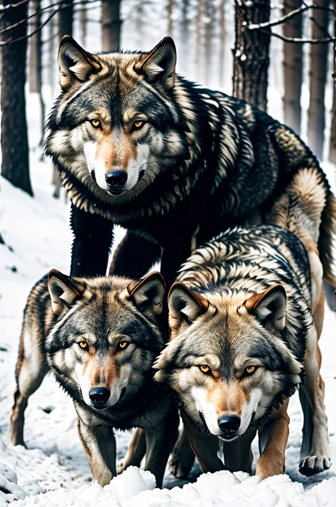 2boy, Sks man, looking mean, with a wolf, 