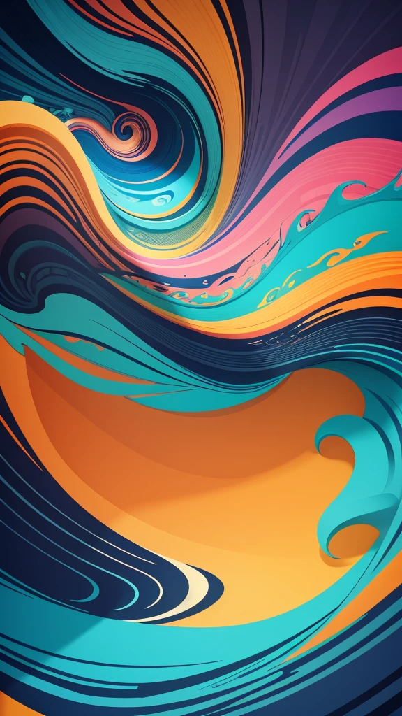 Creative abstract colorful papercut wave design vector 