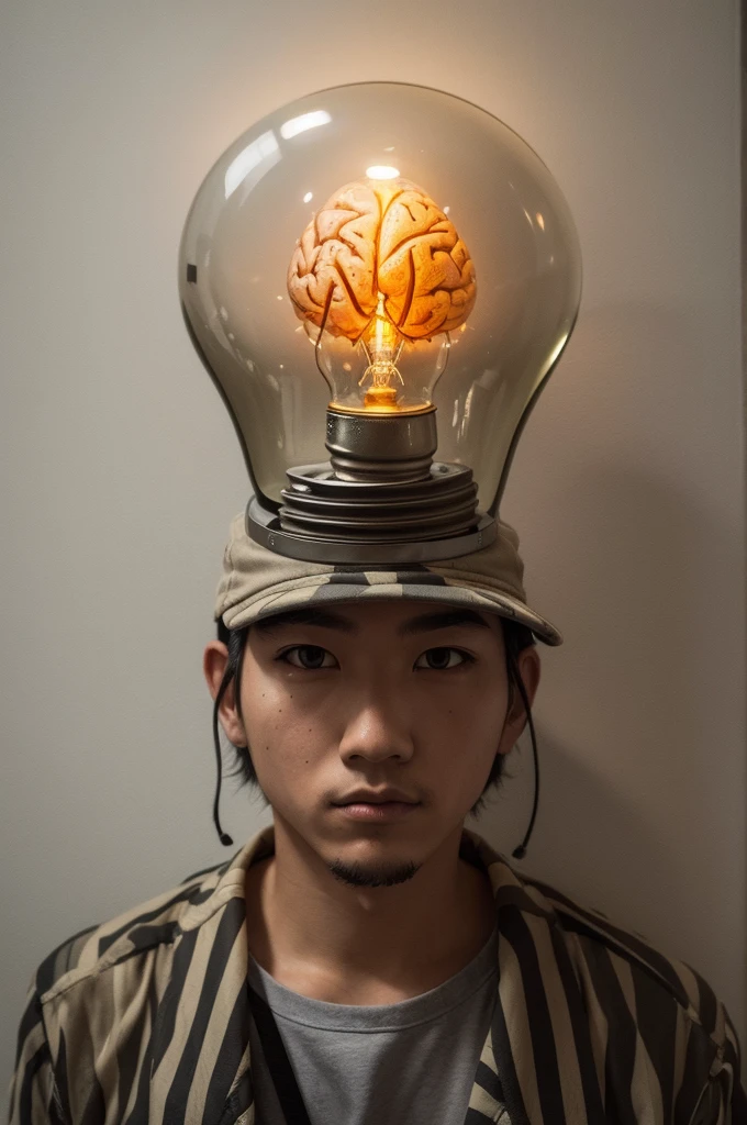 I want graffiti style art with a metanoia brain coming out of a light bulb